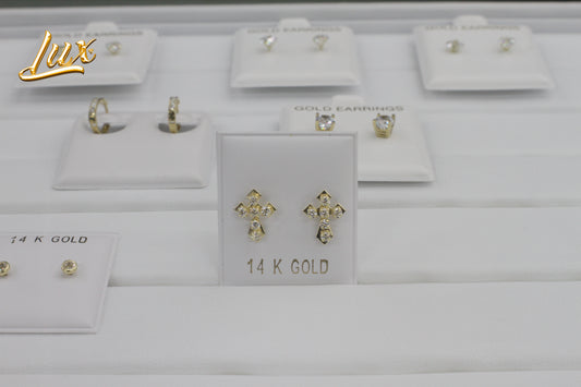 CROSS EARRINGS 14K!